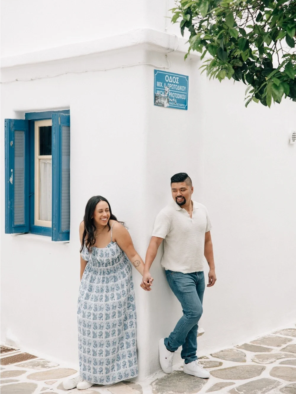 Abercrombie & Fitch Blue and White Printed Maxi Dress